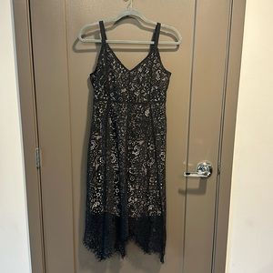 INC Floral Mix Black Lace Dress